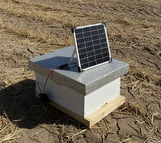 PollenPal hive box with solar panel